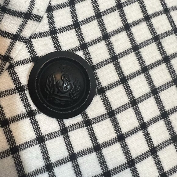 CABI Windowpane Plaid Jacket Blazer Women’s Medium Size Cropped Black White - Picture 14 of 16